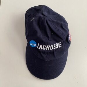 NCAA Lacrosse Hat Mens OSFM Navy Blue Good Pearl Official Ball USA Flag Cap